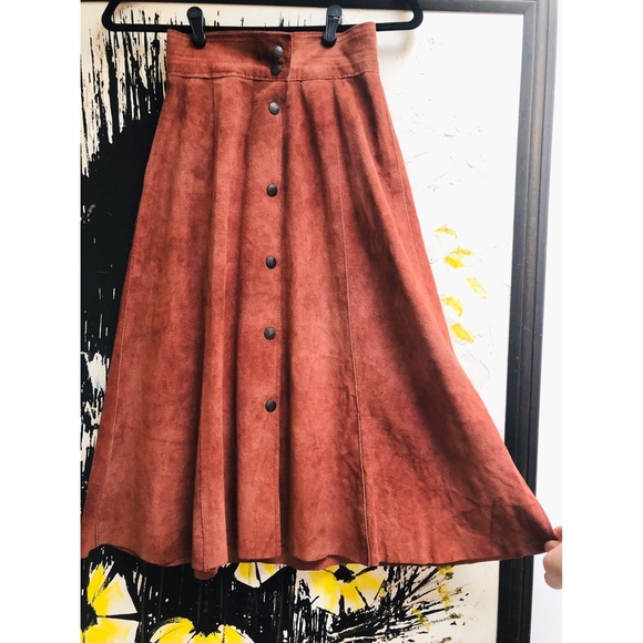 Vintage Dresses & Skirts - Vintage Suede Skirt
